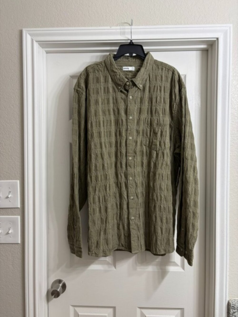 Sonoma Brand Men's Green Woven Long Sleeve Shirt, Size 3X Tall (NWT)